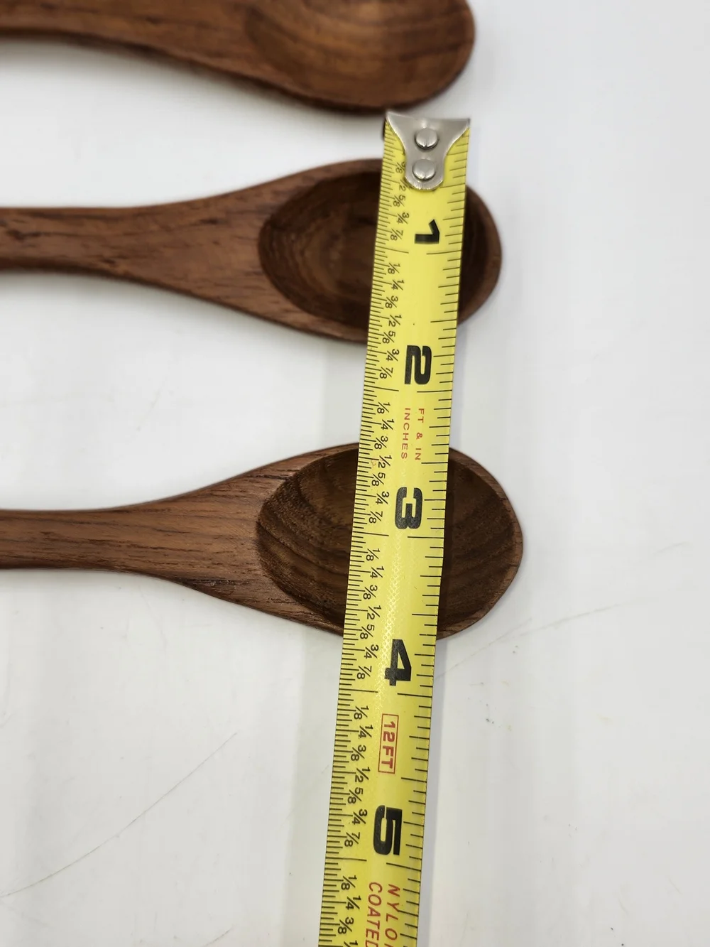 Set of 3 Handcrafted Wooden Spoons Wood Condiment Serving  Small- Brown